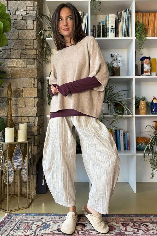 Essential Cashmere Blend Sheer Layering Top Damson - 